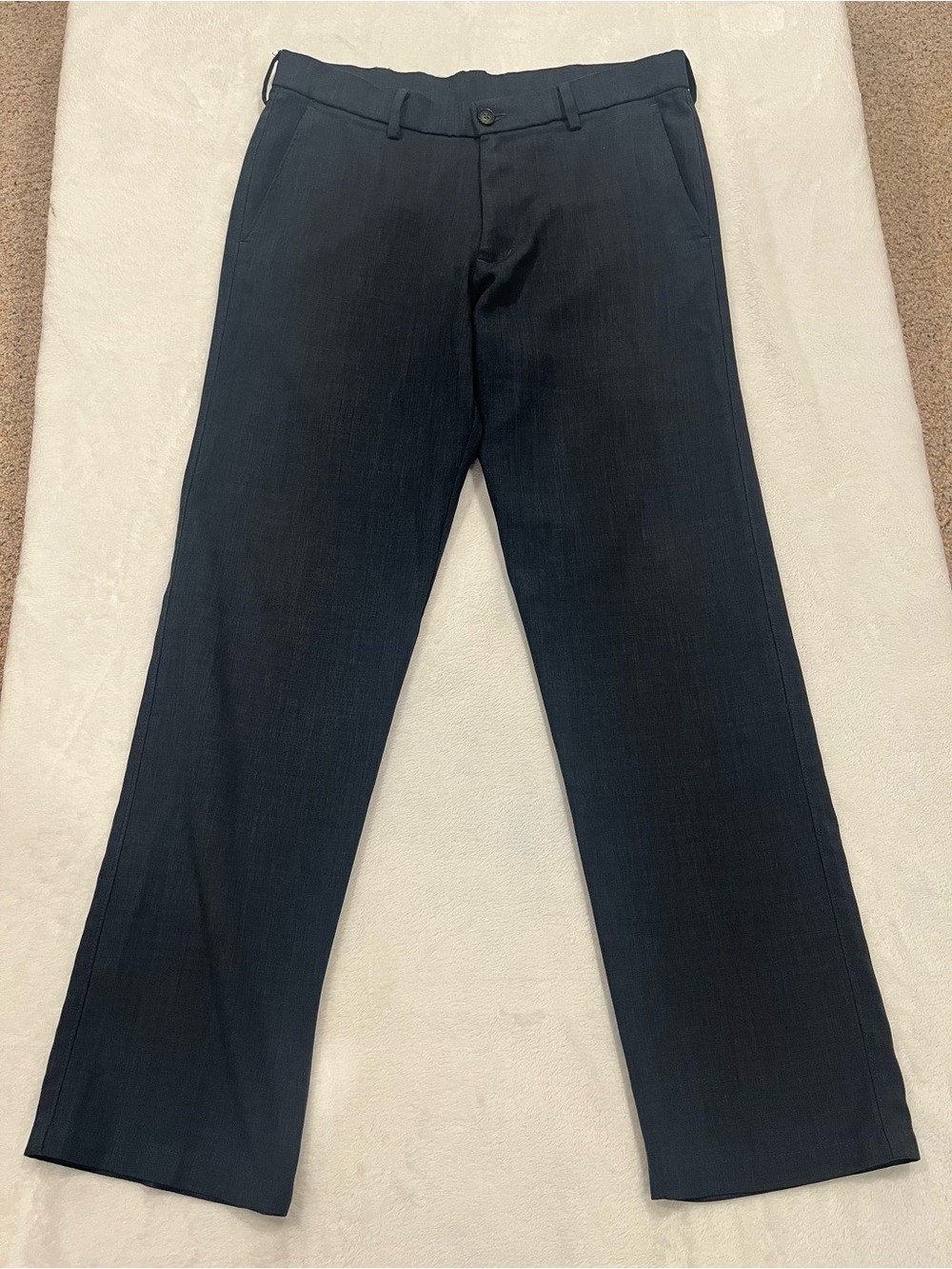 Haggar H26 Men's Straight Fit Navy Dress Pants